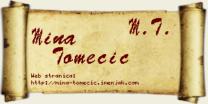 Mina Tomecić vizit kartica